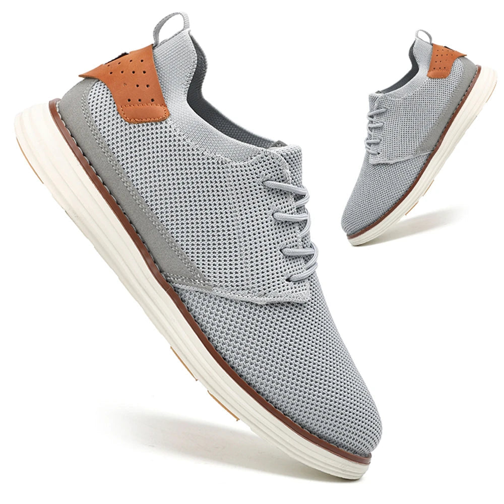 Voguable  Plus Size Men's Trendy Solid Woven Knit Breathable Sneakers, Comfy Non Slip Shoes For Men Outdoor Activities voguable