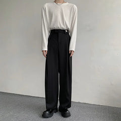 Voguable Black Suit Pants Men Oversized Fashion Social Men Dress Pants Korean Loose Straight Wide Leg Pants Men Office Formal Trousers voguable