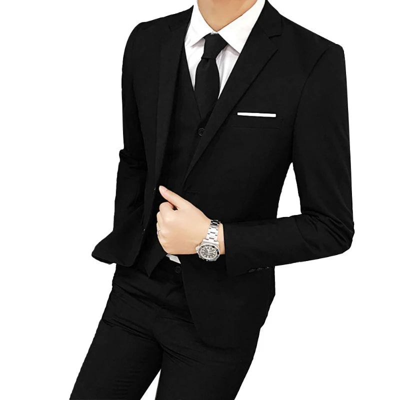 Latest Design Elegant Suits For Men Slim Fit Groom Tuxedo Wedding Male Suit Formal Business Men Clothing Costume Homme 3 Piece voguable