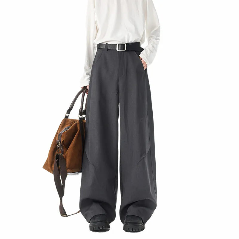 New Pants Men Fashion Casual Solid High Street Simple Hip-hop Wide Leg Trousers All-match Korean Style Loose Temperament College voguable