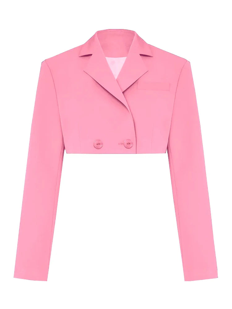 Taruxy Green New Blazers For Women Cropped Coats Jacket Summer Casual Outfits 2022 Fashion Chic Jacket Women's Blazer Suits voguable