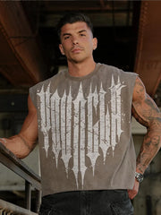 Men's Printed Solid Sleeveless Sports Vests Breathable Loose Fashion Outdoor Fitness Tops 2024 Summer Male Gyms Running Tanks voguable