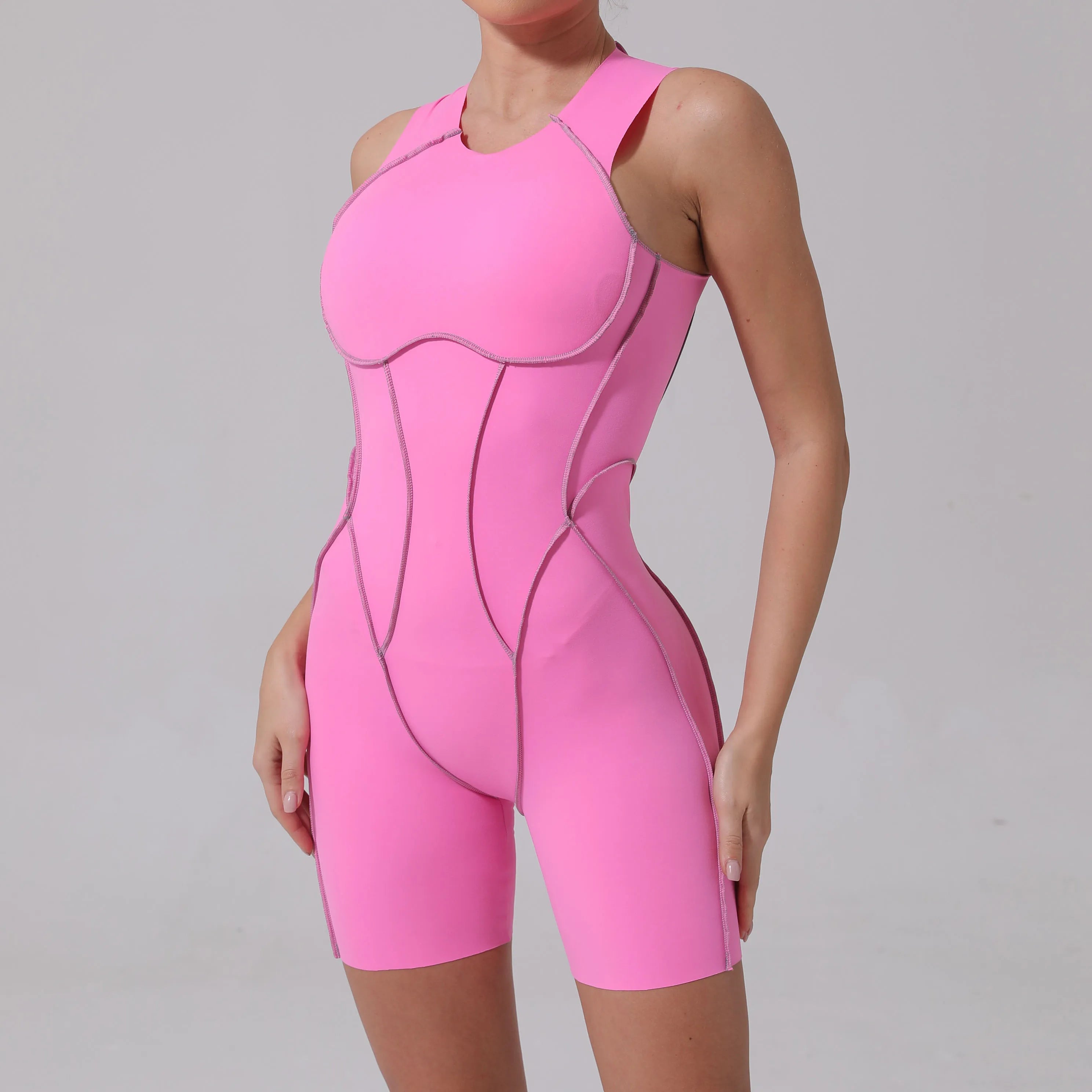 Voguable  Yoga Jumpsuit Summer Short Sleeveless Sports Wear Gym Fitness Sports Bodysuit Women Dance Running Workout Clothes Yoga Jumpsuit voguable
