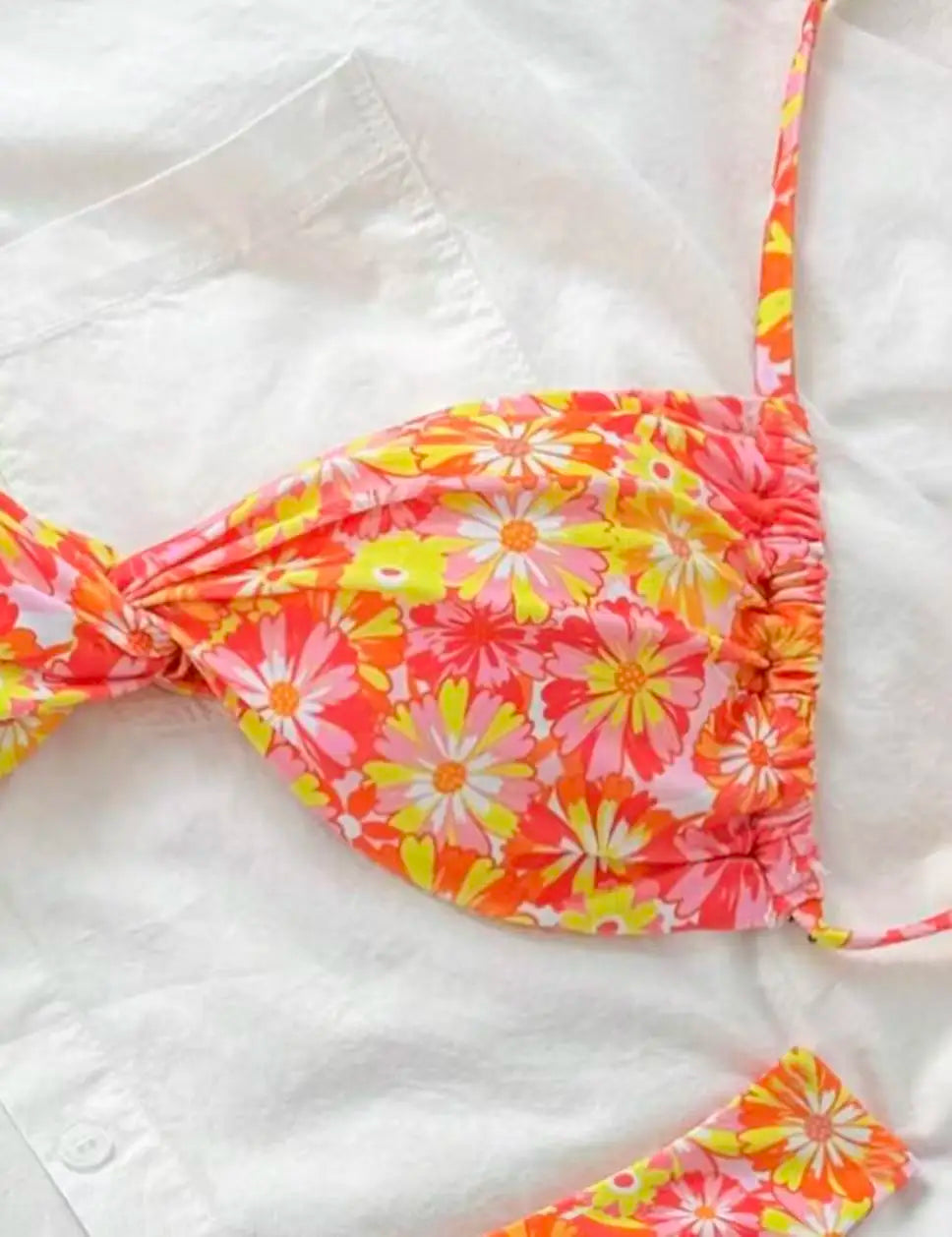 Voguable  Strappy Thong Bikini Women Printed Floral Swimwear Female Sexy Swimsuit Bathers Bathing Swimming Swim Suit Beachwear voguable