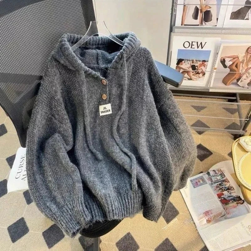 Women's Knitting Pullover Sweater Autumn/Winter Temperament Femme Bottoming Tops Fashion Thickening Loose Ladies Jumper voguable