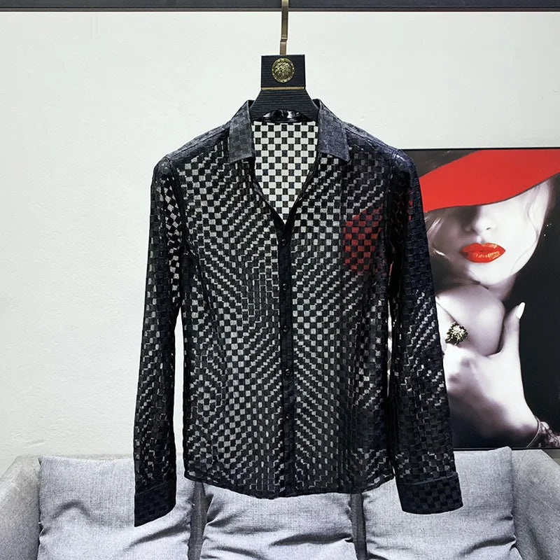 Voguable  Summer Trendy Ice Silk Loose Fit Men's Short Sleeve Shirt Half Sleeve Ice Silk Draping Standard Style Cotton Polyester Blend voguable