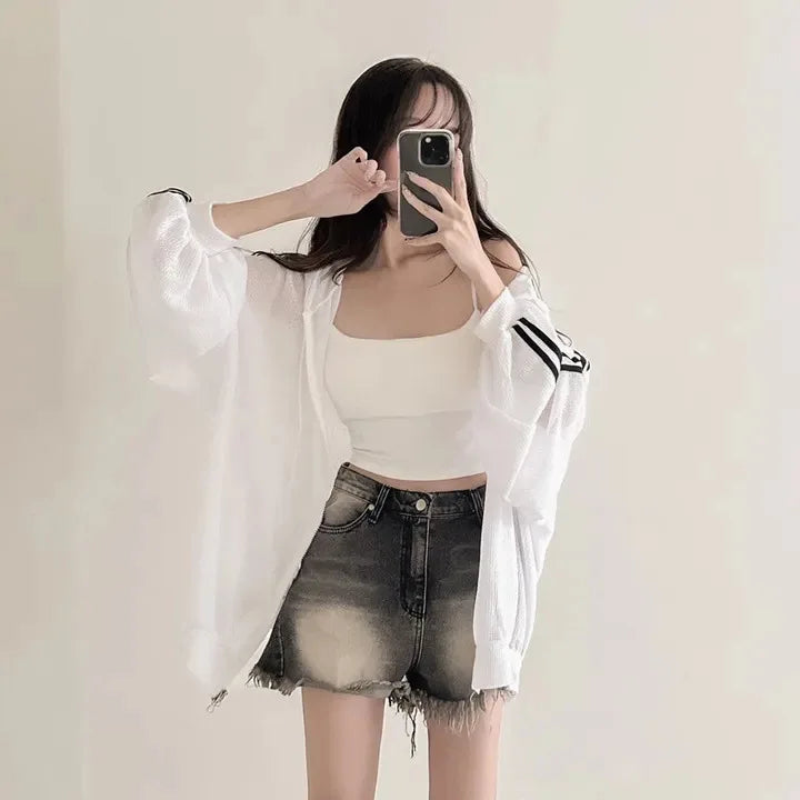 Women Thin Linen Jacket Fashion Ladies Outerwear White Sunscreen Clothing Retro  Loose Long Sleeve Female Knitted Cardigan 2025 voguable