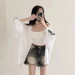Women Thin Linen Jacket Fashion Ladies Outerwear White Sunscreen Clothing Retro  Loose Long Sleeve Female Knitted Cardigan 2025 voguable