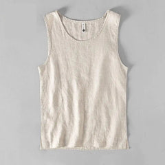 Voguable  Men's Vintage Chinese Style Linen Vest Breathable Loose-Fit Casual Summer Waistcoat Zen Cotton-Linen Sleeveless Shirt M-5XL voguable