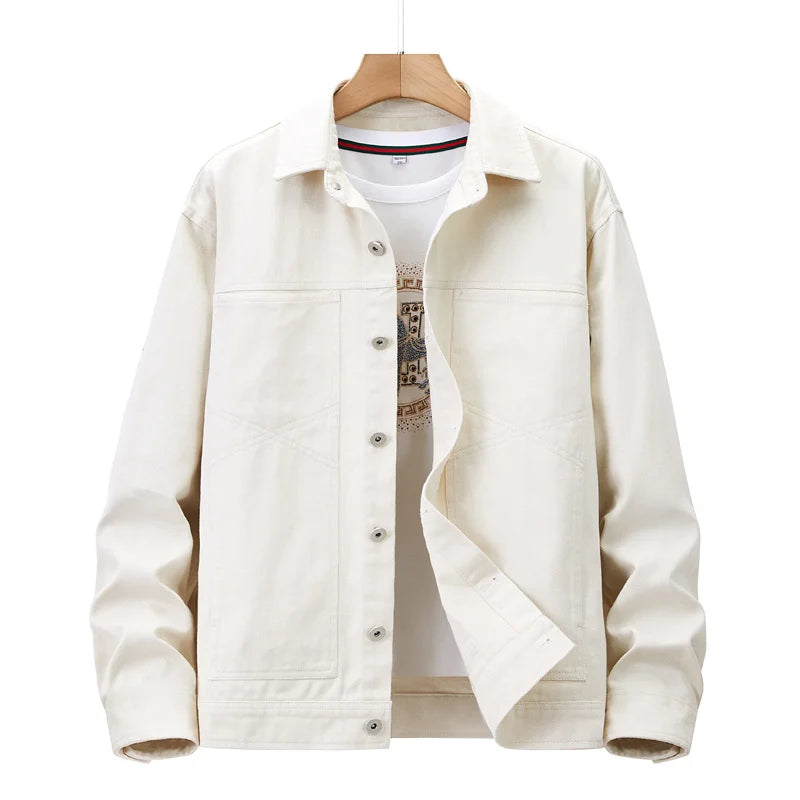 Male American Casual Jackets Versatile Lapel Collars Multiple Pockets Workwear Tops Solid Color High Quality Men's Clothing voguable