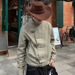 Voguable  90s Harajuku Vintage Streetwear Button Hooded Sweatshirts Casual Aesthetic Grunge Stand Neck Jacket Y2k Retro Outfit Outerwear voguable