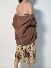 Floral Print Maxi Backless Long Dress mysite