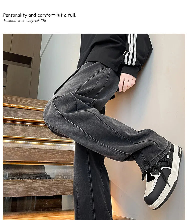 2025 New Big boy Jeans for Men Streetwear Baggy Jeans Large size Patchwork Denim Leisure Simple Dime Pants Women Jeans Hot  jean voguable