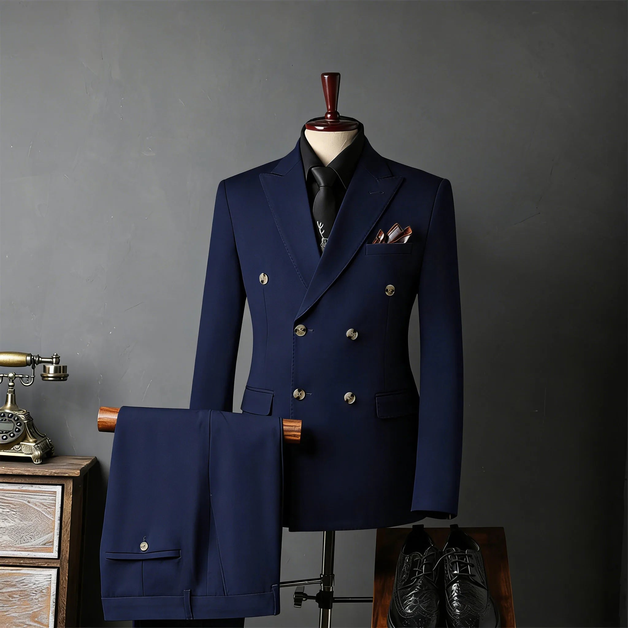 Voguable  New Classic Business Men's 2-Piece Suit Jacket Pants Slim Fit Groom Formal Event Men Clothing Temperament Wedding Dating Office voguable