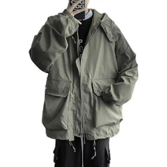 Fall Winter Thickened Work Jacket Korean Style Trendy Hooded Jacket Men 2025 New Versatile Loose Fashion Top Aesthetic Urban voguable