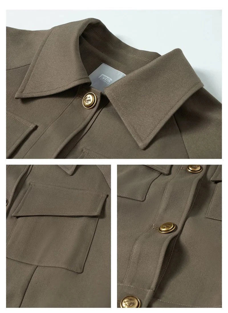 Streetwear Y2K Cargo Jacket Women Vintage Casual Long Sleeve Fall Short Coat Harajuku American Retro Pockets Bf Outwear Top voguable