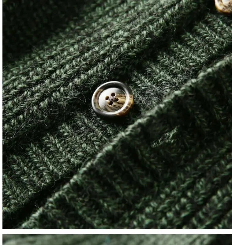 American High-end Knit Cardigan Men's Stand Collar Sweater Cardigan Korean 2025 New Spring Autumn New Sweater Button Jacket Chic voguable
