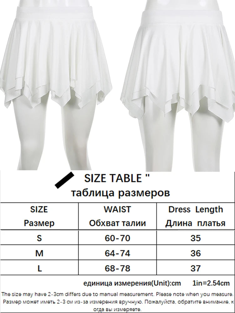 Voguable  Asymmetrical A-line Pleated Mini Skirt Low Waist Fairycore Sweet Short Skirts Aesthetic Cute Coquette Outfit Y2K Women voguable
