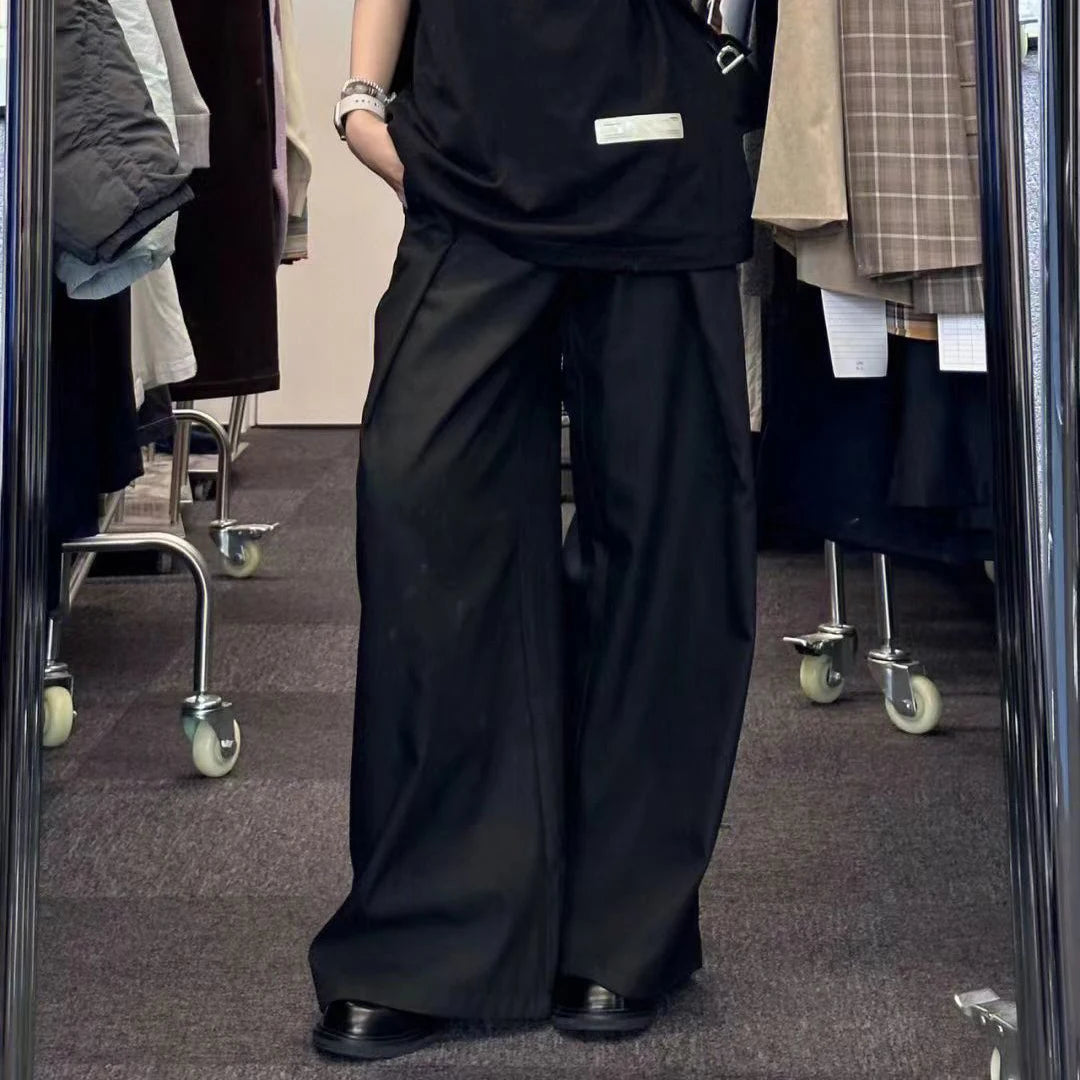 Vintage High Waist Wide Leg Pants Women Summer Fashion Casual Streetwear Korean Baggy Suit Trousers All Match Straight Pants voguable