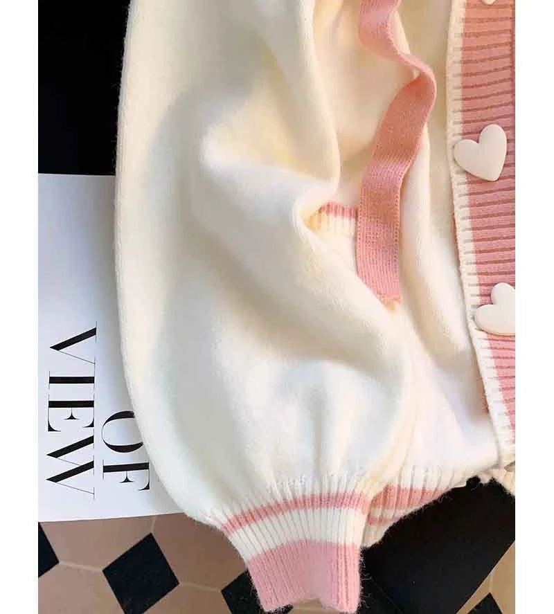 Cute Sweet Cardigan Sweaters Women Lazy Wind White Knitted Coats Long Sleeve Loose Female Japan Kawaii Elegant Hooded Tops voguable