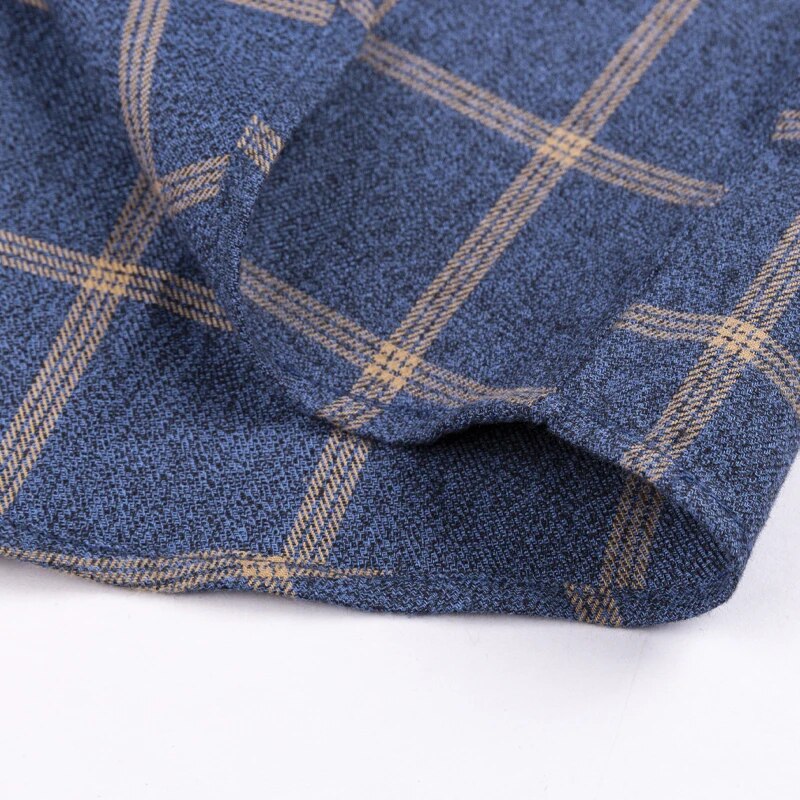 Pure Cotton Men's Plaid Shirt Long Sleeve Regular Fit Men Casual Oversized Shirt Leisure Autumn Male Blouse New Plus Size voguable