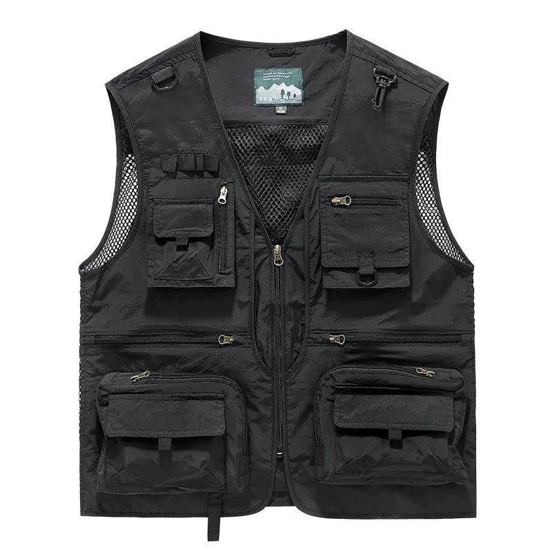 Outdoor Leisure Vest Men's New Multi-Pocket Breathable Outdoor Sports Coat High-Quality Design Leisure Vest Men voguable