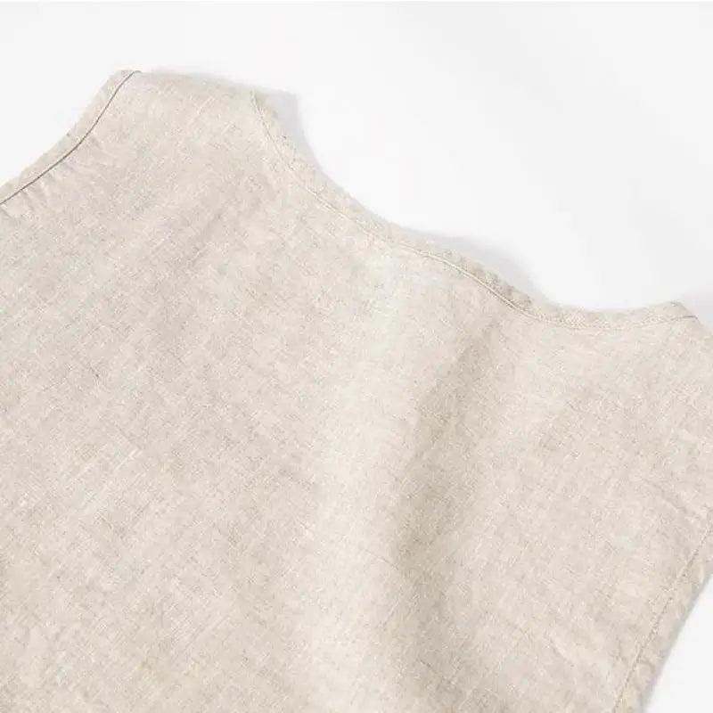 Voguable  Men's Vintage Chinese Style Linen Vest Breathable Loose-Fit Casual Summer Waistcoat Zen Cotton-Linen Sleeveless Shirt M-5XL voguable