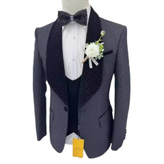 Man Suit Fine Pressed Diamond Men's Wedding Casual Host Suit 3 Pieces   Wedding Suits for Men voguable