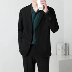 Brown Black Blazer Men Slim Fit Fashion Social Mens Dress Jacket Korean Business Casual Suit Jacket Mens Office Formal Blazer voguable