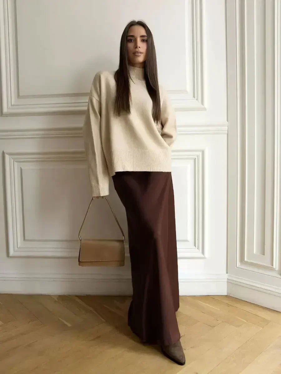 Casual Satin Women'S Skirt Spring Summer Fashion Loose High Waist Maxi Skirts Elegant Simple Slik Fishtail Skirt voguable