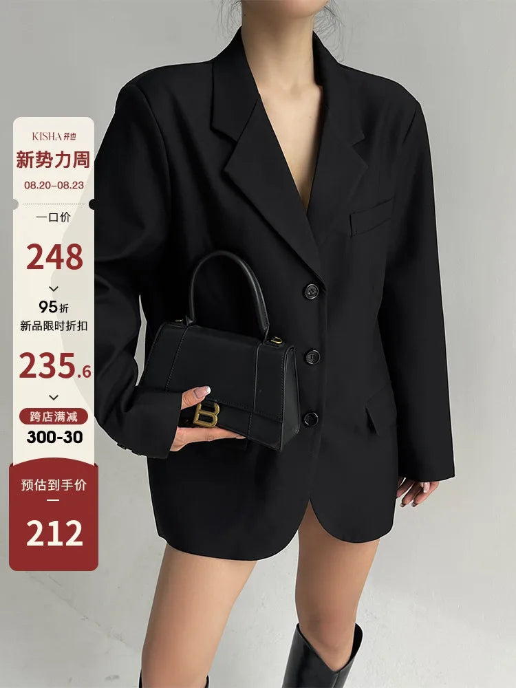 Casual Long Sleeved High-end Suit Jacket For Women Blazers Coat Fashion Design 2024 New Tops Brown Office Lady Top Y7CS voguable