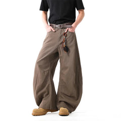Unisex Brown Loose Fit Wide Leg Casual Pants Sportswear Lounge Joggers Street Fashion Athleisure Trendy Stylish Design Comfort voguable