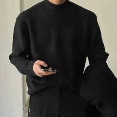 Winter Thick Sweater Men Warm Casual Stand Up Collar Sweater Men Korean Casual Thicken Long Sleeved Sweater Mens Jumper Clothes voguable