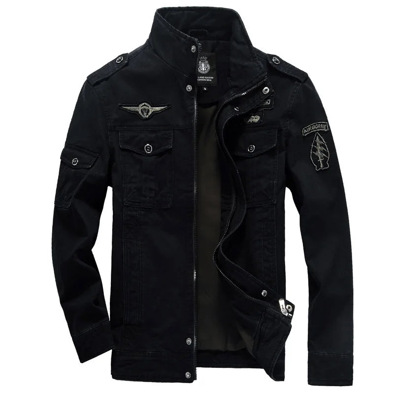 Autumn Winter Bomber Jackets Men Cotton Stand Collar Military Jacket Coat Mens Cargo Outwear Casual Brand Mens Clothing 2022 voguable