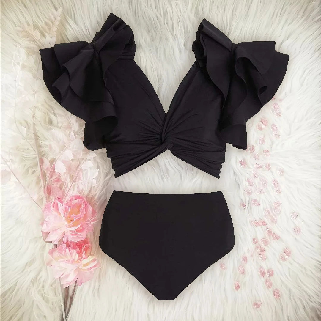 New High Waist Bikini Swimwear Women Swimsuit Push Up Bikinis Women Bathing Suit Biquini Ruffle Bikini Summer Beach Wear voguable