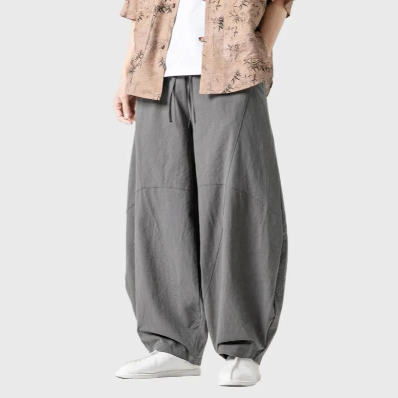 Voguable  New Arrival Men Casual Pants High Street Cross Pants Cotton Chinese Style Streetwear Male Harem Trousers voguable