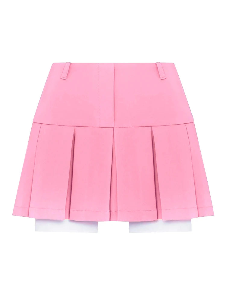 Taruxy New Mini Skirt For Women Cute High Waist Fashion Y2K Skirts Set 2022 Casual Streetwear Womens Bottom Black Pleated Skirts voguable
