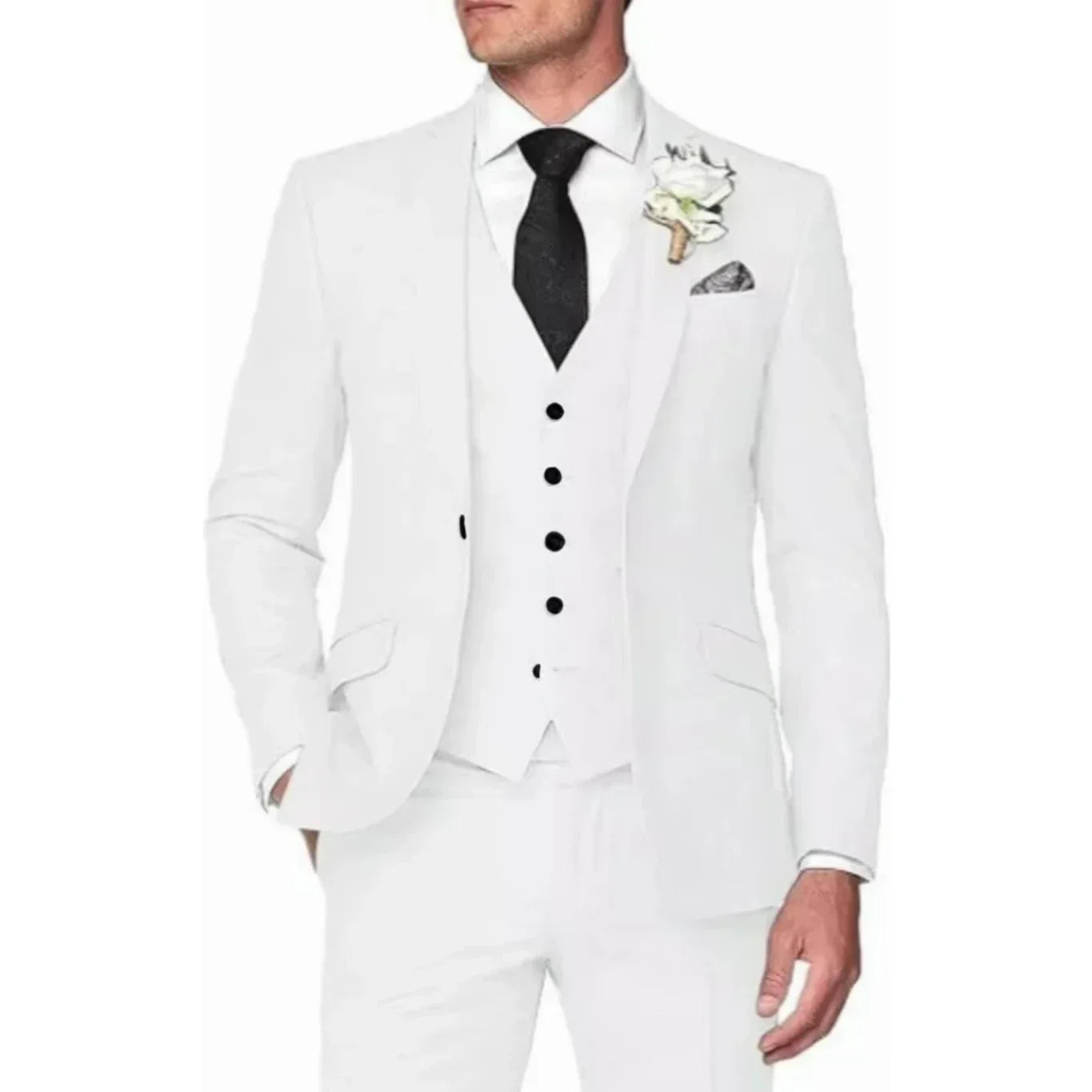 Voguable  Classic Men's 3pcsTuxedo Suit Colorful Blazer Vest And Pants Set Single Button High-Quality Men's Costume for Formal Occasions voguable