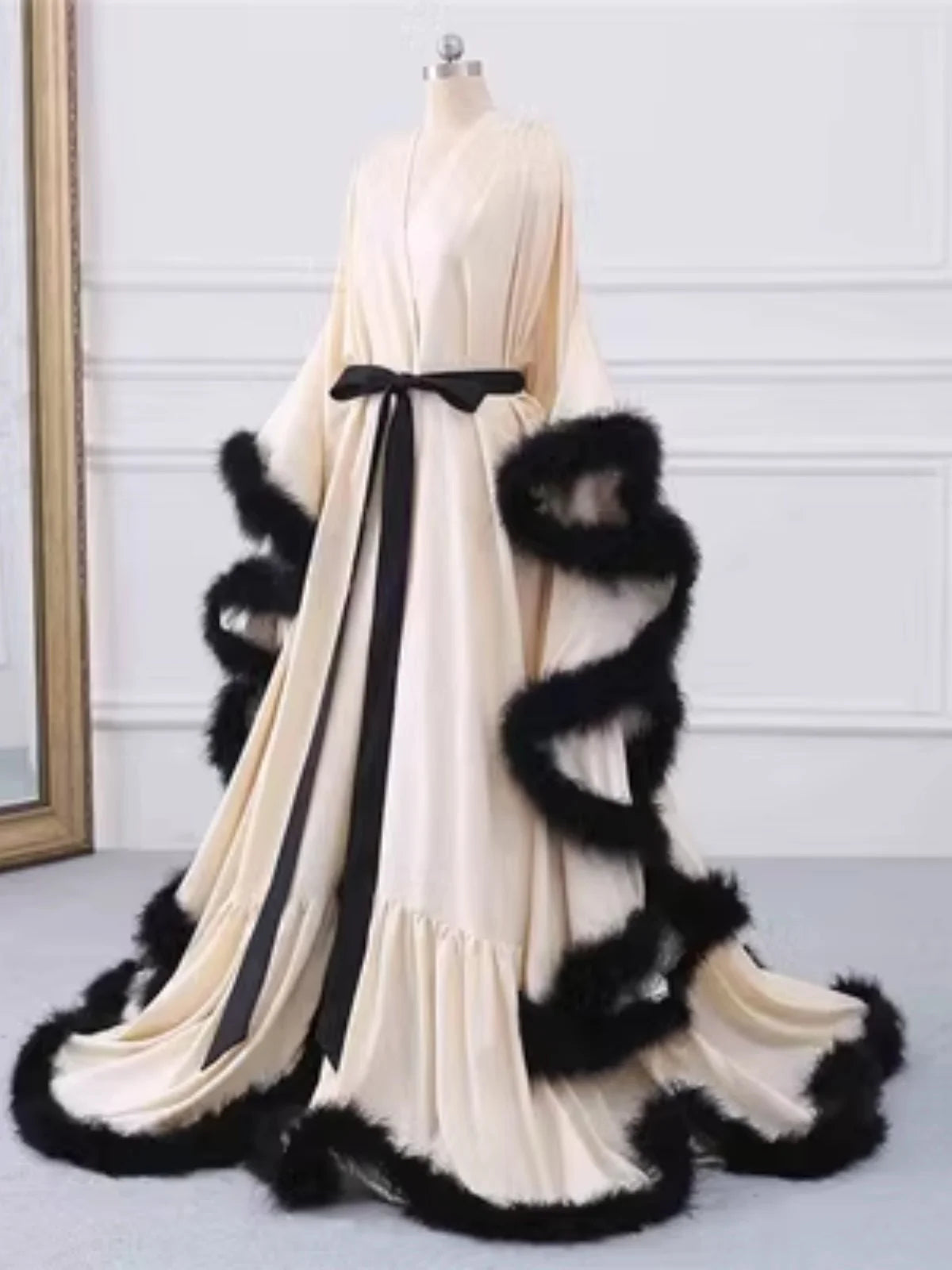 Voguable  Autumn Winter Women's Sexy Tight Fashionable Sleeveless Shawl Wedding Dress Waist Tied Silk Underwear Multi-Color Accessories voguable