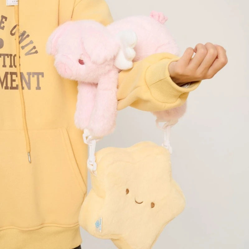 Patchwork Fluffy Cartoon Star Top-Handle Bags Women Sweet Y2k Aesthetic Chic Shoulder Bag Fashion Kawaii Cute Handbags Purses voguable