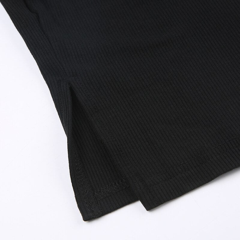 Black Knitted Off-Shoulder Long Dress mysite