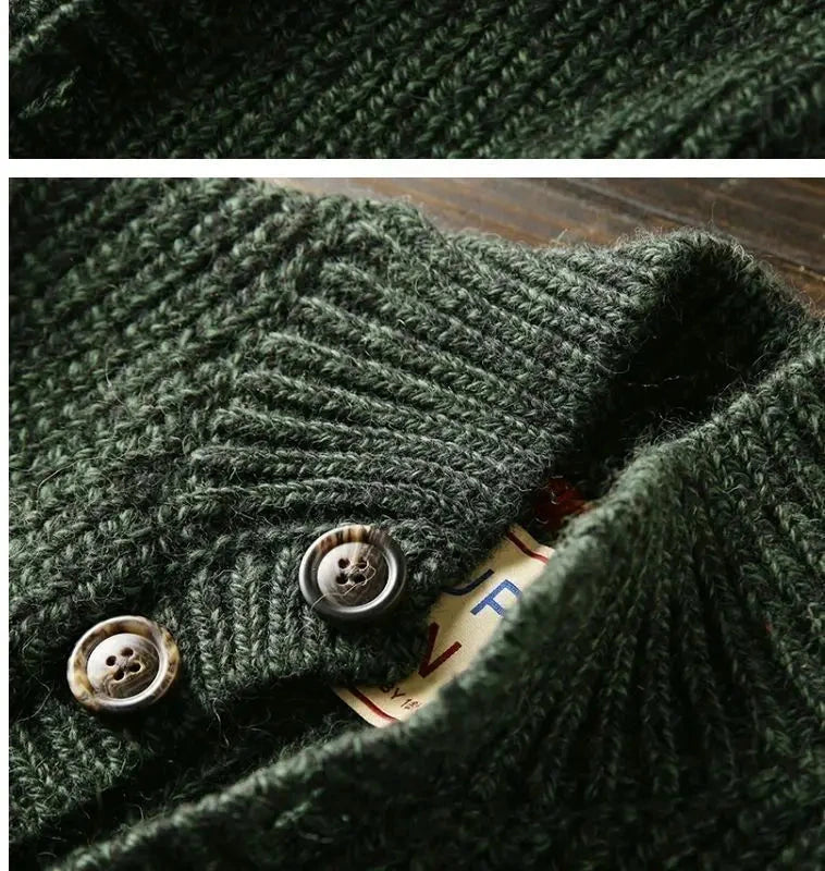 American High-end Knit Cardigan Men's Stand Collar Sweater Cardigan Korean 2025 New Spring Autumn New Sweater Button Jacket Chic voguable
