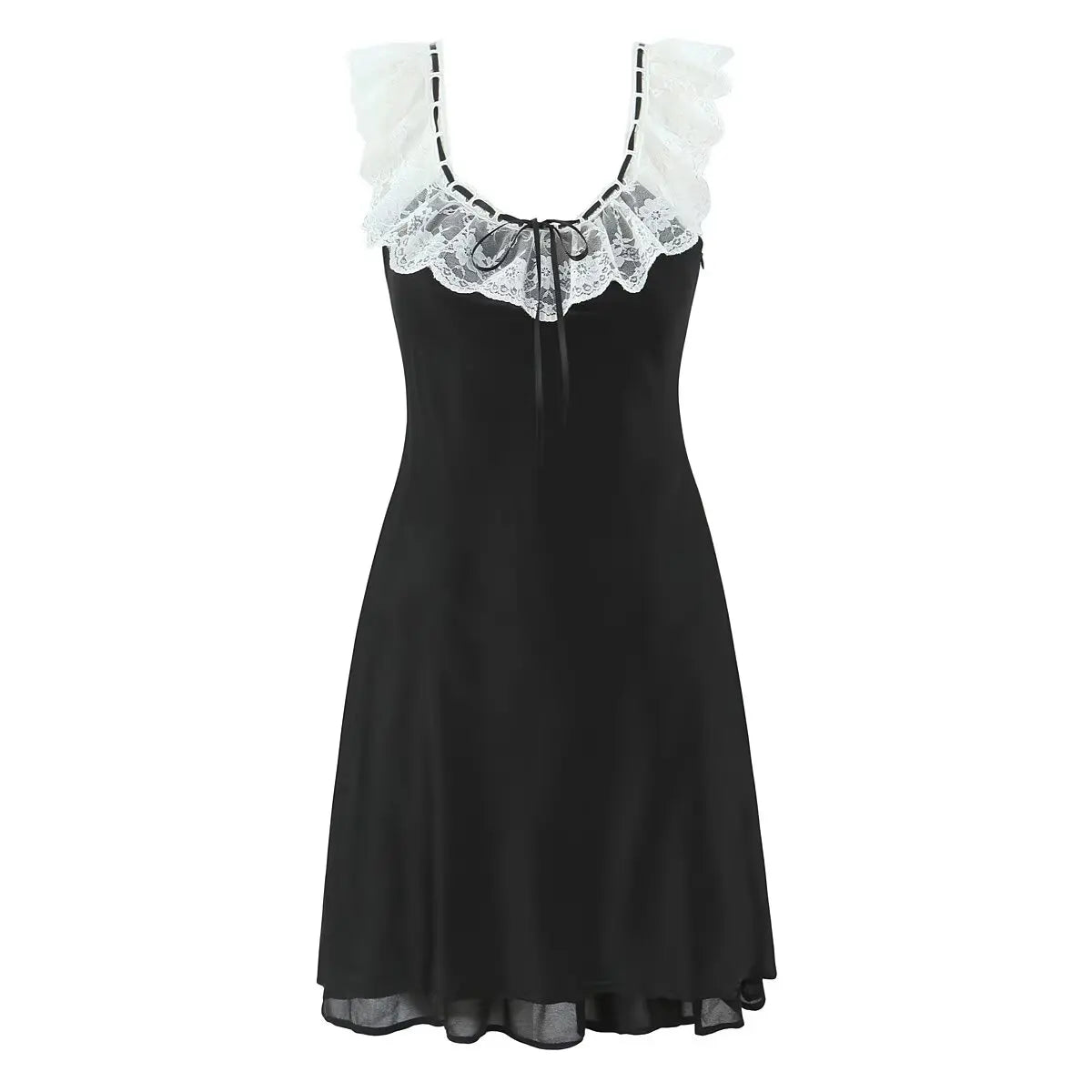 Romantic Girl Lace Spliced Sexy Off Shoulder Dress Women Short Sleeve Slim A-line Mini Dresses Summer Robe voguable