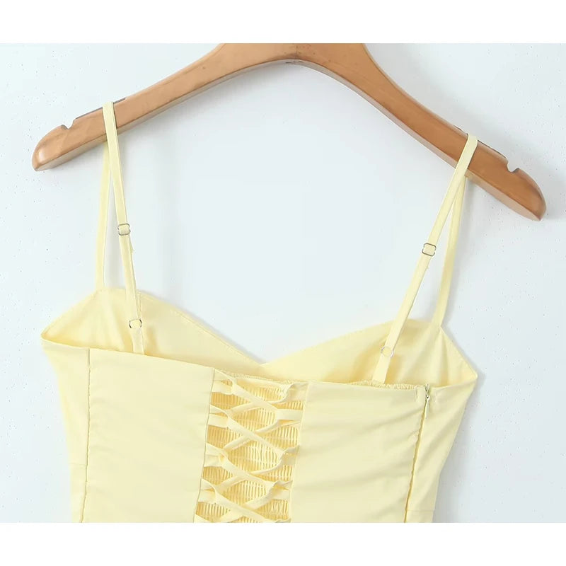 New Women Blue Elegant Party Mini Dresses Sexy Sleeveless Low Waist A-line Summer Dress Lace Up Back Robe voguable