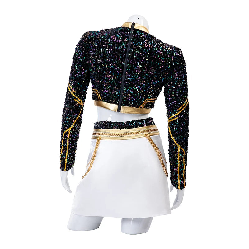 KPop Zoey Cosplay Costume Wig Shoes Black Coat Singing Suit Song-Promotion Costume Women Halloween Party Role Playing Outfit voguable