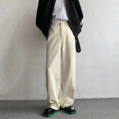 Baggy Beige Jeans Men Fashion Casual Oversized Wide Leg Jeans Men Streetwear Korean Loose Straight Denim Pants Mens Trousers voguable