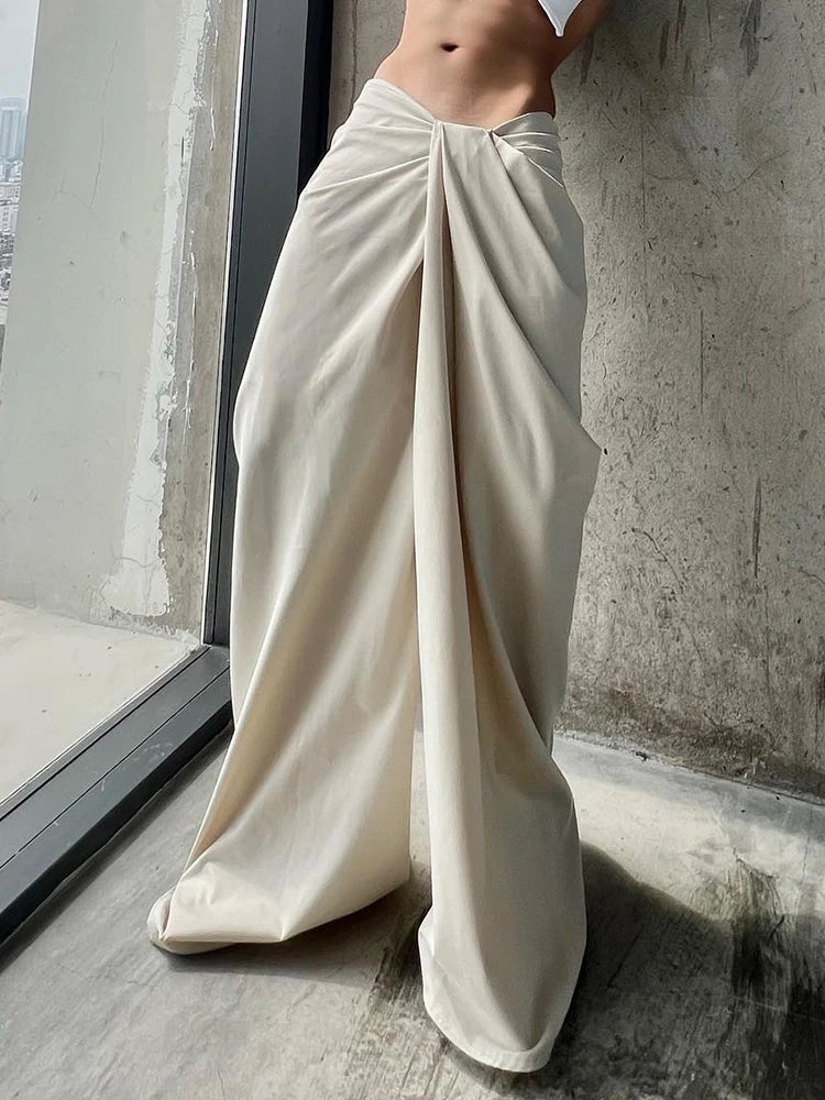 Voguable 2024 New Irregular Design Low Waist Baggy Wide Leg Trousers Y2K Streetwear Loose Pants Fashion Women Casual pantalones voguable