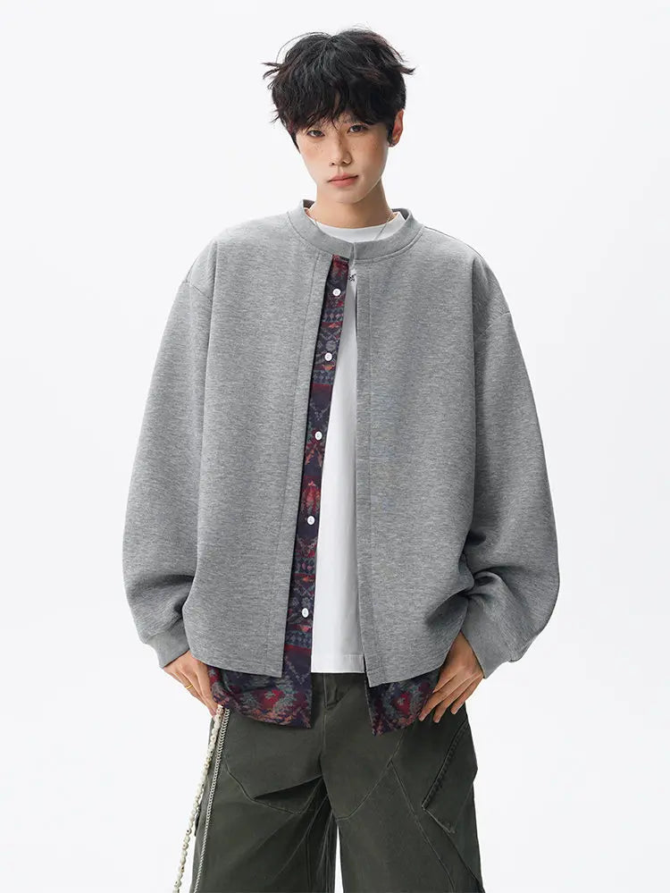 Jacket men Stand Up Collar Single Breasted Fake Two Piece Jacket Autumn Thin Ethnic Print Patchwork Mens Outerwear Coat men new voguable