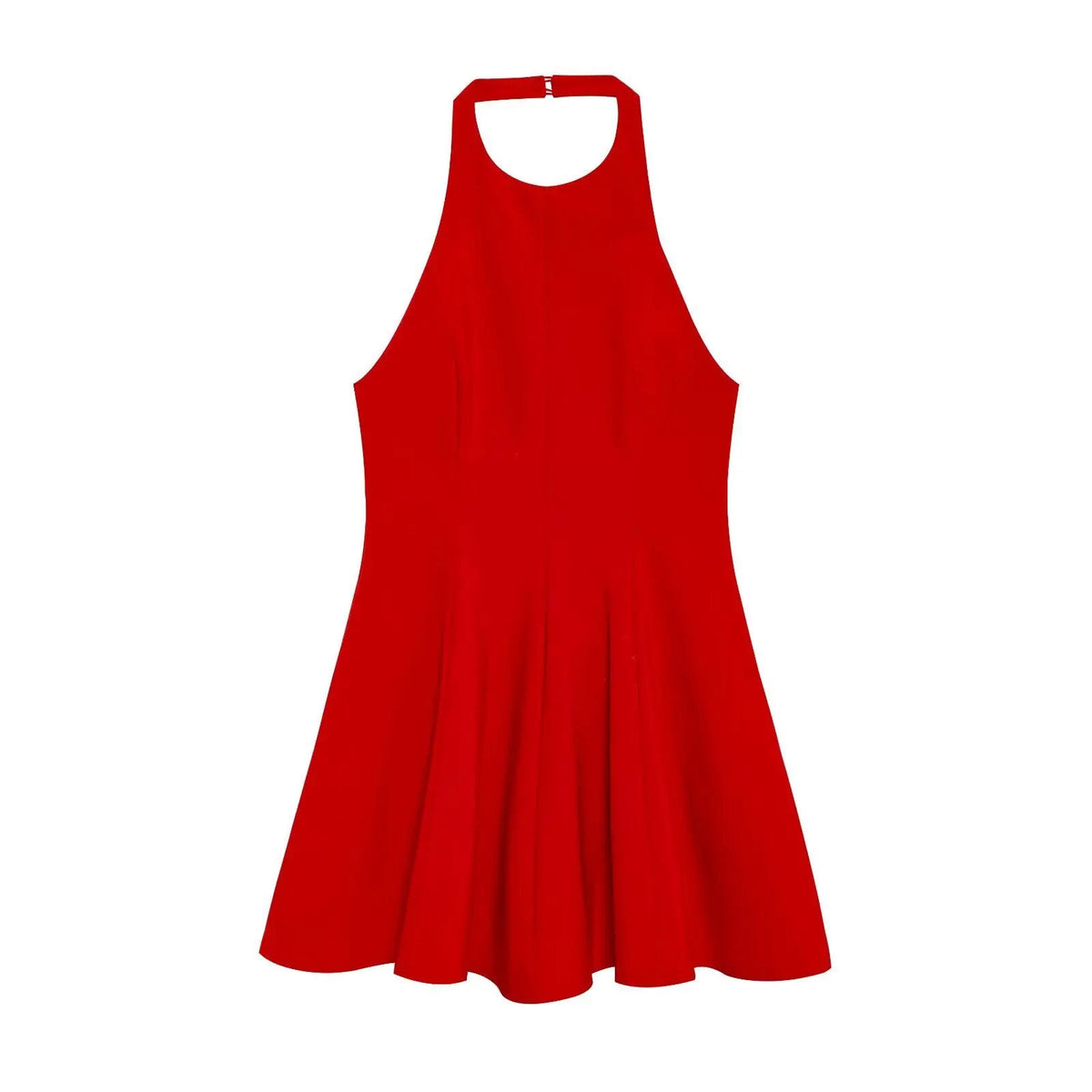 Versatile Halter Neck Backless Short Dress 2025 New A-line Zipper Solid Color Yellow Party Dress Fashion Vestidos Woman Clothing voguable