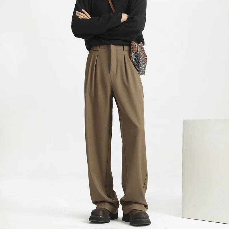 Men's Light Luxury Naples Slim-fit Suit Pants Casual Japanese Retro Premium Quality Elegant Popular Leisure Trousers 2026 Spring voguable